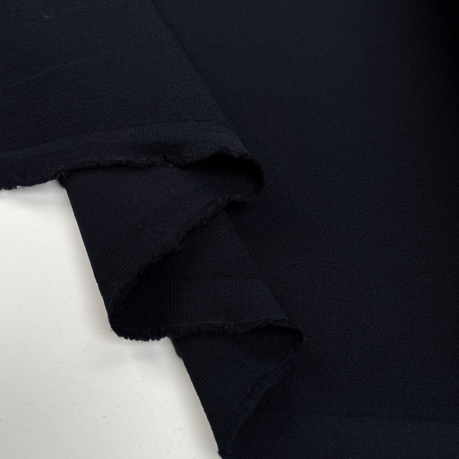 Stay Loose Wool Crepe Elastane Navy Stretch Suiting Fabric Fold