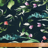 Stof Viscose Jersey Hawthorn Elastane Green Pink Floral Knit Dress Fabric Ruler