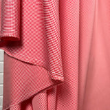 Red & White Fine Check Cotton Shirting Fabric Strawberry Picnic Hang