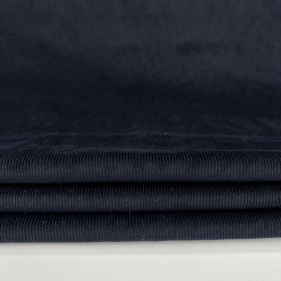 Stretch 21 Wale Needlecord Navy Cotton Elastane Woven Trouser Fabric CU