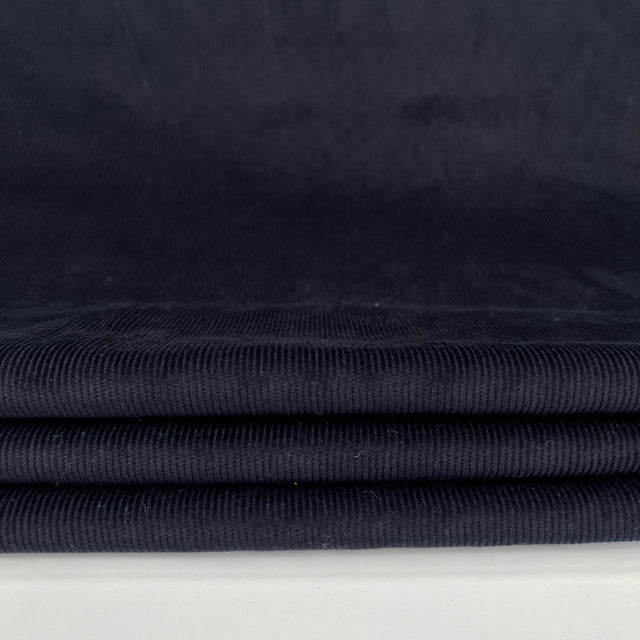 Stretch 21 Wale Needlecord Navy Cotton Elastane Woven Trouser Fabric CU