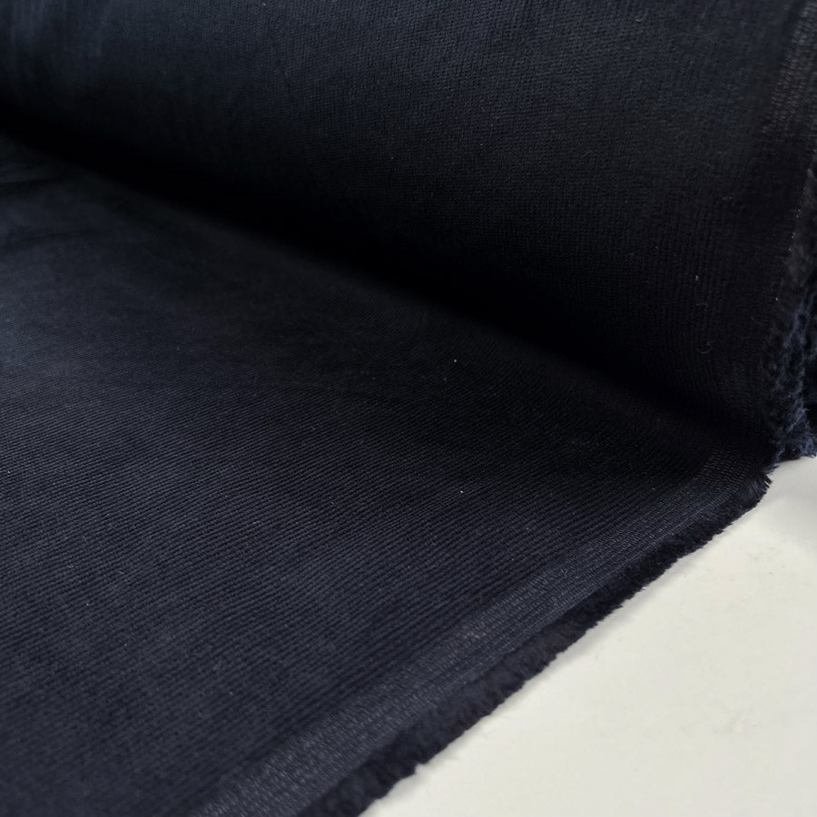Stretch 21 Wale Needlecord Navy Cotton Elastane Woven Trouser Fabric Roll