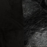 Stretch Faux Leather Black Polyurethane Brushed Back Fabric CU