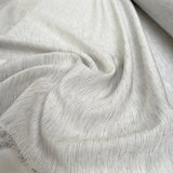 Stripeaway Linen Mix Grey Viscose Ecru Woven Shirting Fabric CU