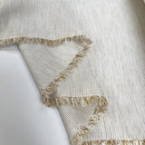 Stripeaway Linen Mix Mustard Viscose Latte Woven Shirting Fabric Fold