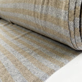 Strisce Taupe and Grey Wool Knit Stripe Italian Ex Designer Coating Fabric Roll
