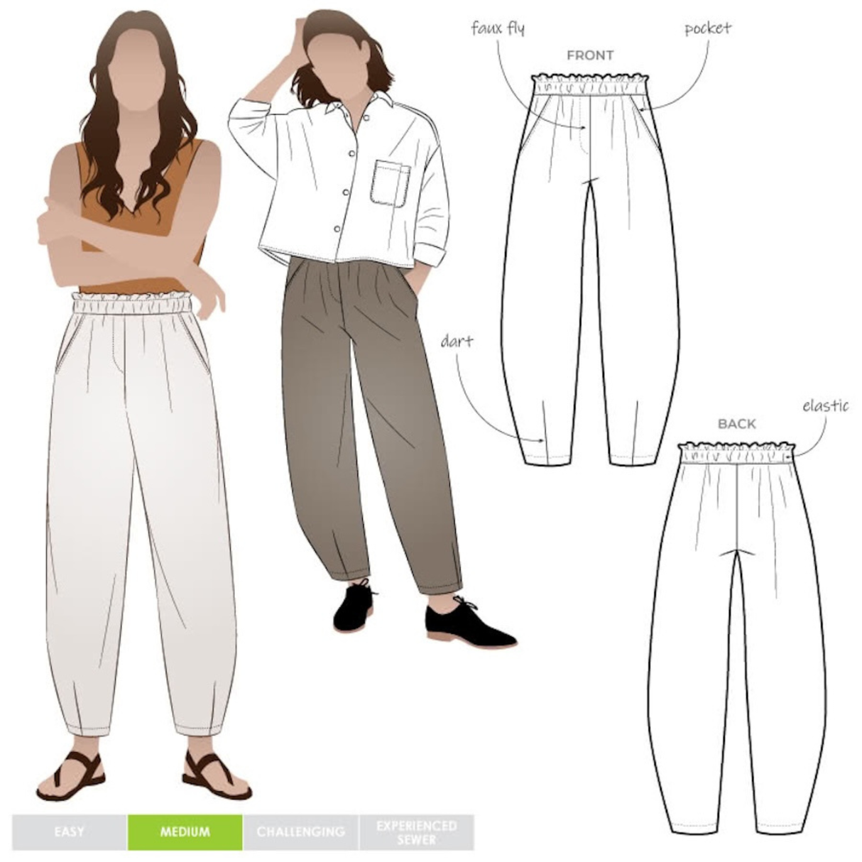 Style Arc - Barry Woven Pant Pattern (UK 4-16)