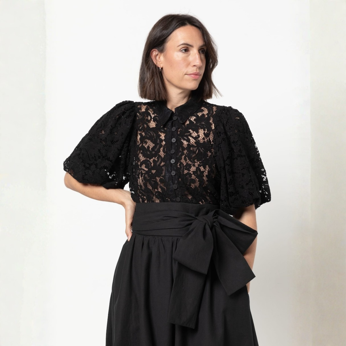 Style Arc Dallas Woven Shirt Dress Pattern Black