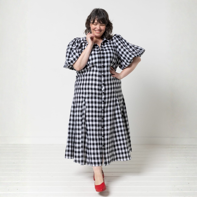 Style Arc Dallas Woven Shirt Dress Pattern Gingham Front