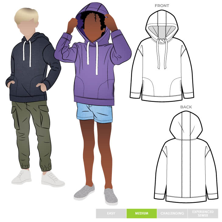 Style Arc Fitzroy kids hoodie pattern Frontcover
