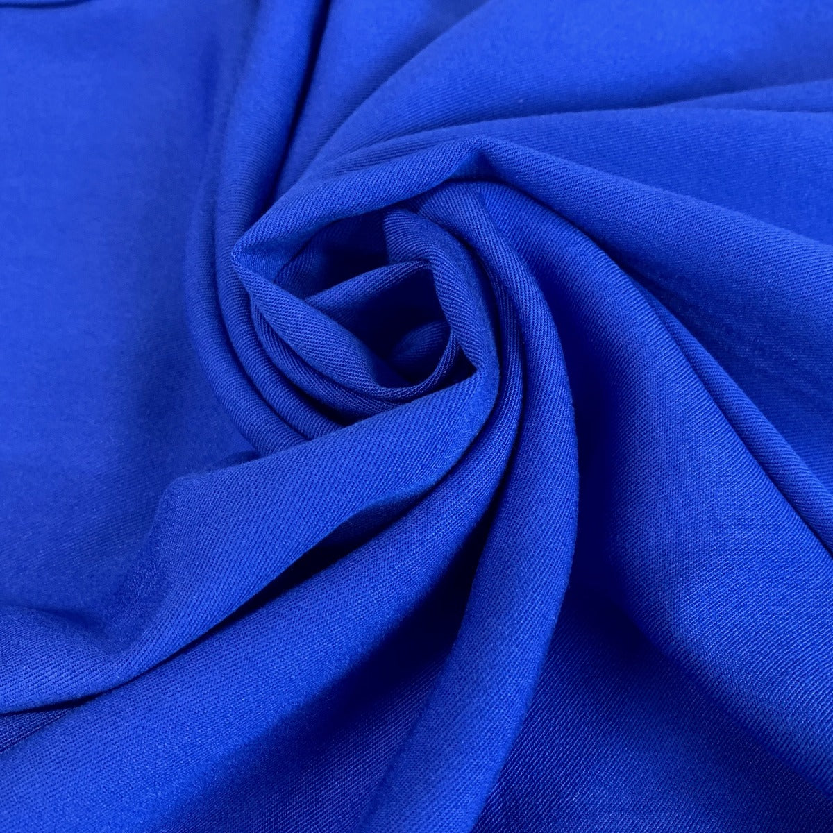Plain Blue Viscose Dress Fabric Super Drape Royal Twist