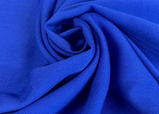 Plain Blue Viscose Dress Fabric Super Drape Royal Twist