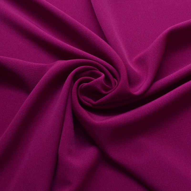 Superior Satin Crepe   Dark Magenta   Purple Dress Fabric  Cu D