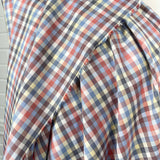 Swiss Coloured Check Shirt Fabric Supima Cotton Red Sky at Night Hang