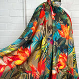 Supreme Silk Lussuria Khaki Floral Multi Dress Fabric