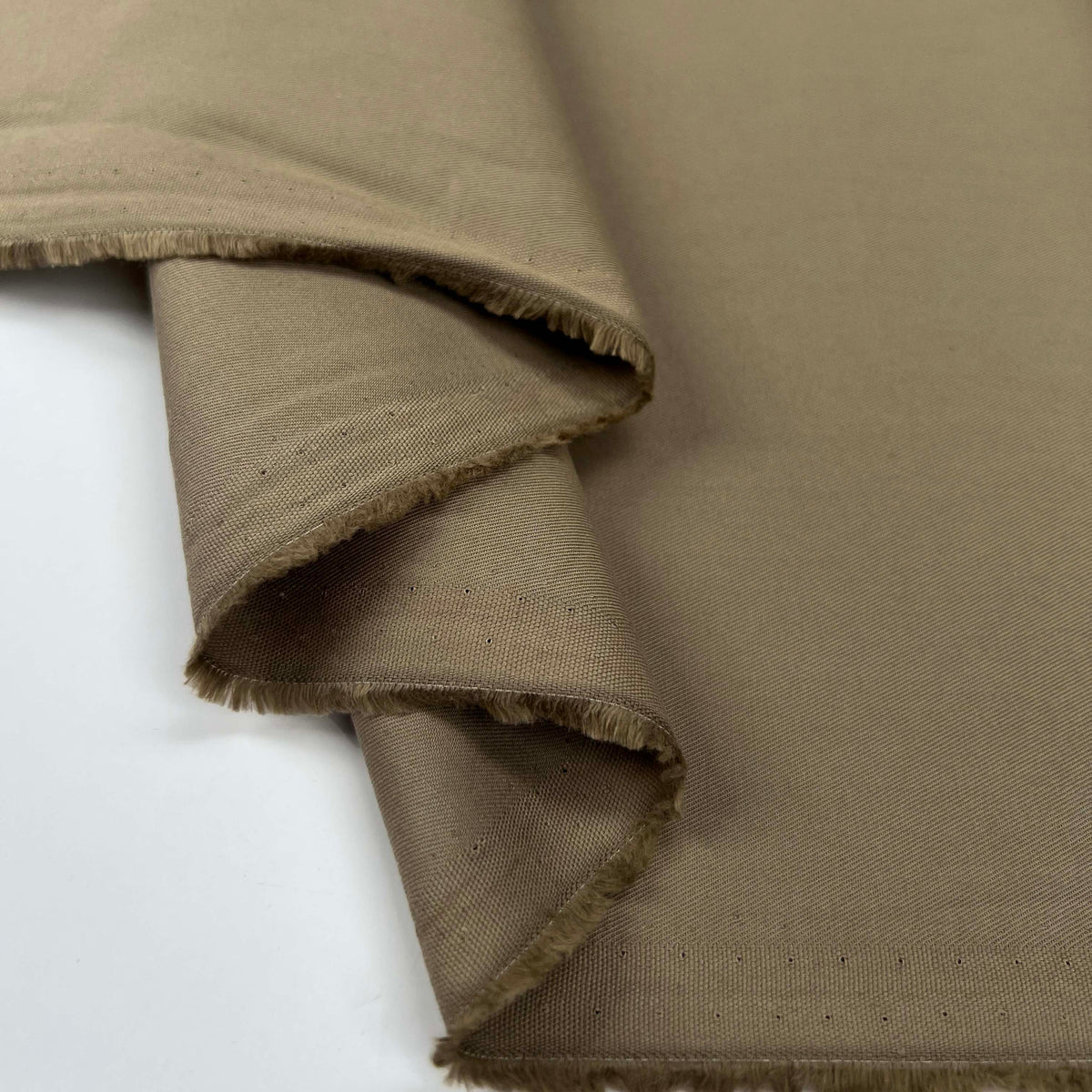 Pale Beige Italian Ex-Designer Cotton Chino Fabric Takes the Biscuit Fold