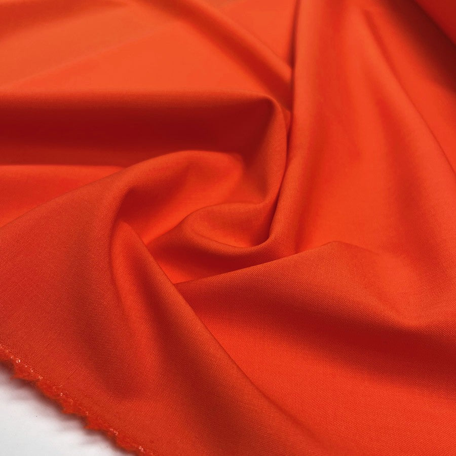Tango Stretch Wool Elastane Plain Orange Woven Suiting Fabric CU