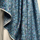 Cotton Sateen Blue Ditsy Floral Dressmaking Fabric Tea Dance Hang