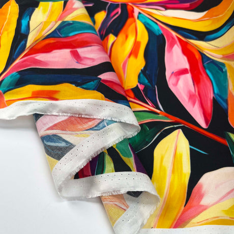 Tencel_Linen_Tropical_Brushstrokes_Colourful_Woven_95gsm_Dress_Fabric_Fold