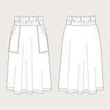 The Assembly Line - Elastic Waist Maxi Skirt Pattern Outline