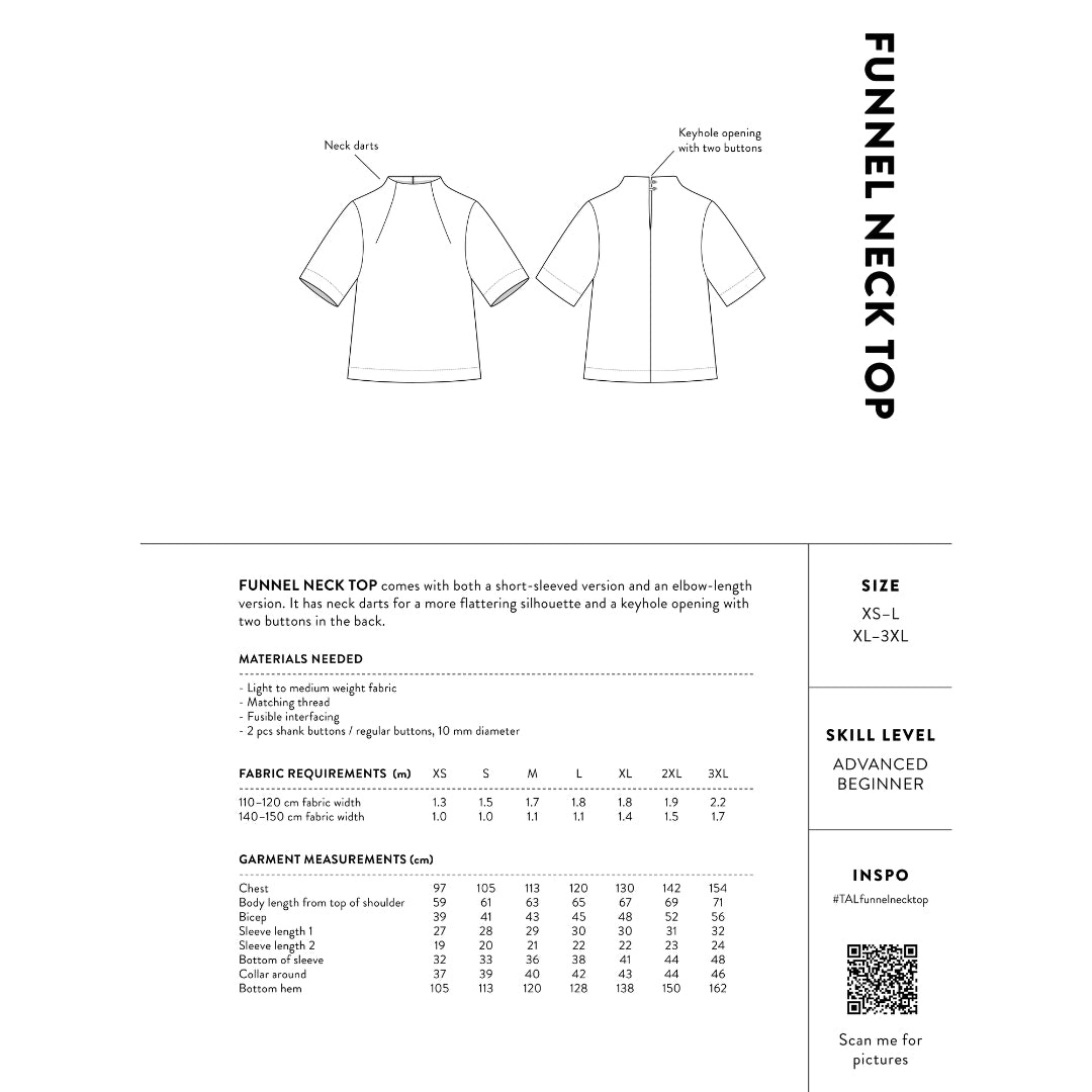 The Assembly Line - Funnel Neck Top Pattern Back Cover
