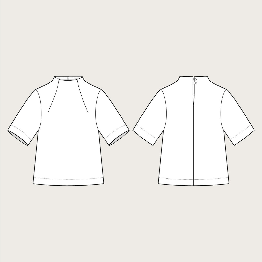 The Assembly Line - Funnel Neck Top Pattern Outline