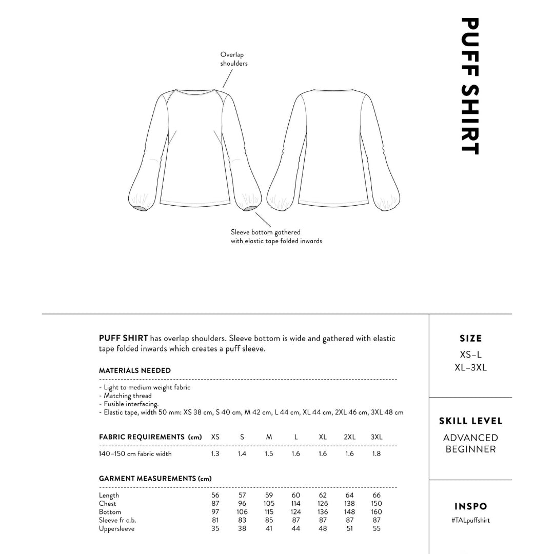The Assembly Line - Puff Shirt Pattern Back Cover