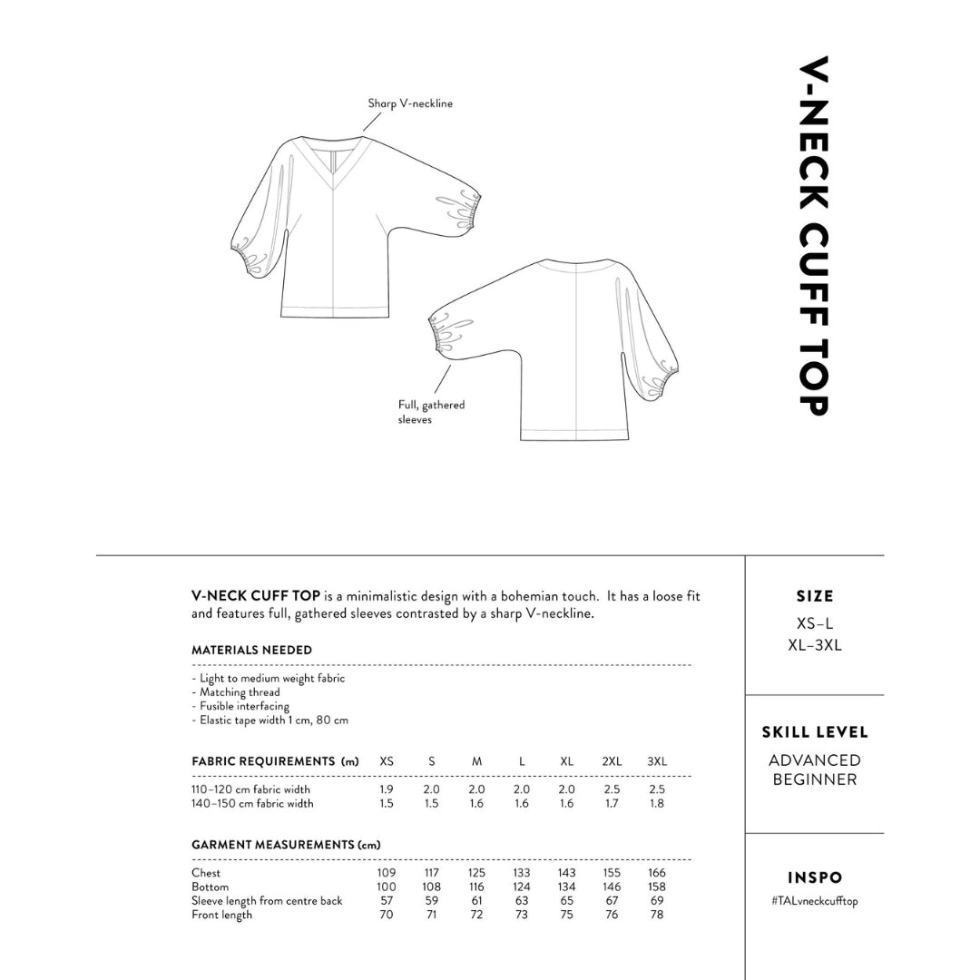The Assembly Line - V-Neck Cuff Top Pattern Back Cover