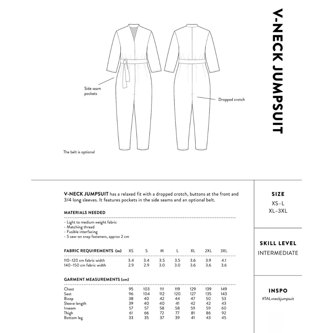 The Assembly Line - V-Neck Jumpsuit Pattern Back Cover