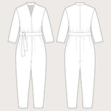 The Assembly Line - V-Neck Jumpsuit Pattern Outline