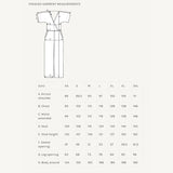 The Assembly Line - Wide-Leg Jumpsuit Pattern Finished Garment Measurements