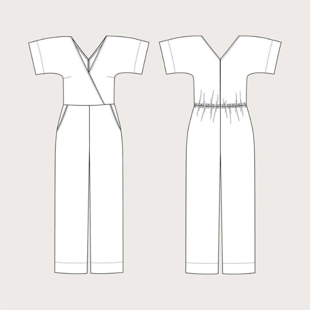 The Assembly Line - Wide-Leg Jumpsuit Pattern Outline