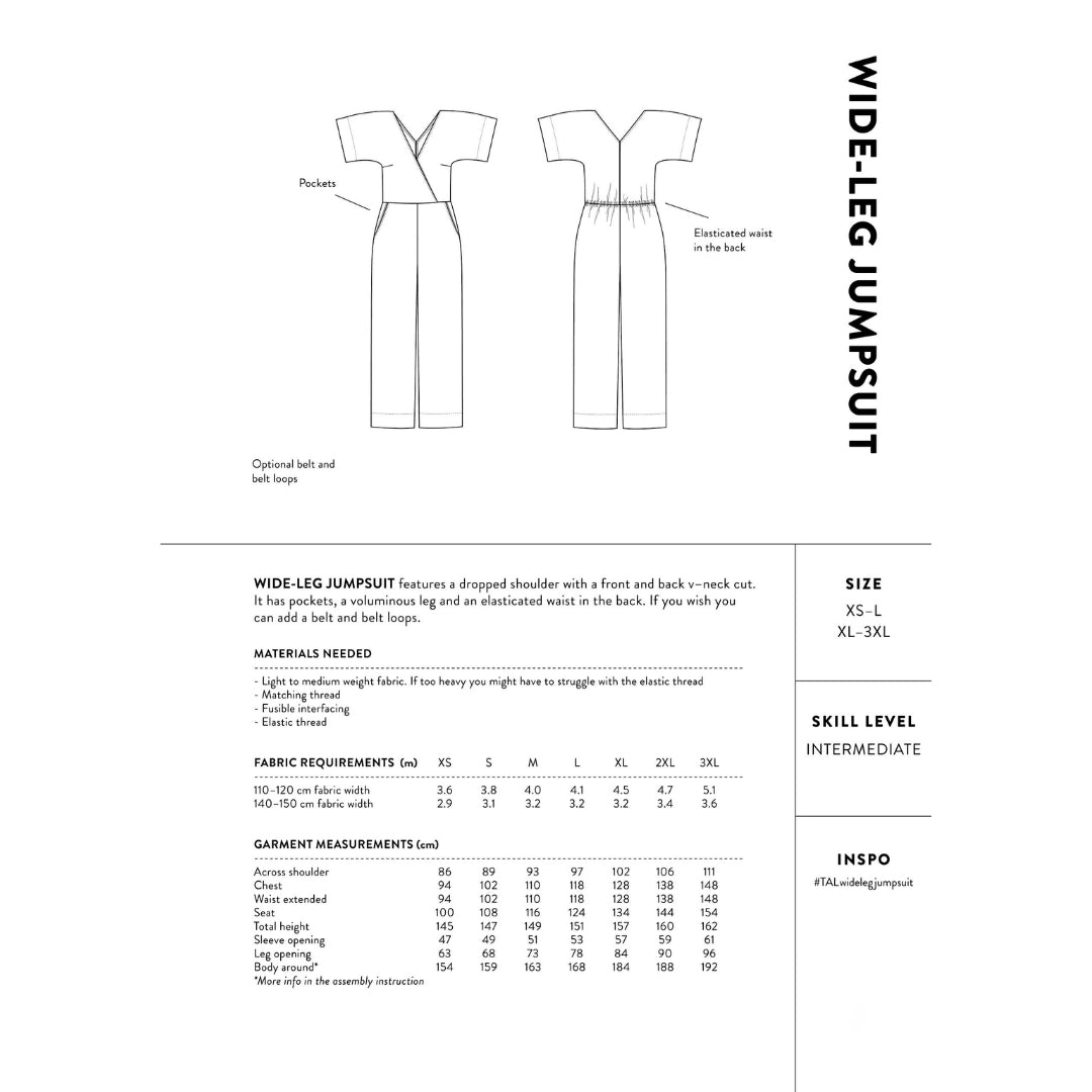 The Assembly Line - Wide-Leg Jumpsuit Pattern Pattern Cover