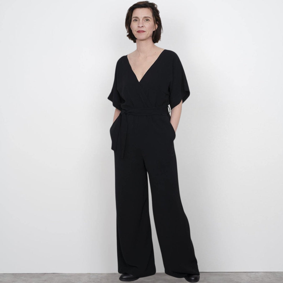 The Assembly Line - Wide-Leg Jumpsuit Pattern Pockets