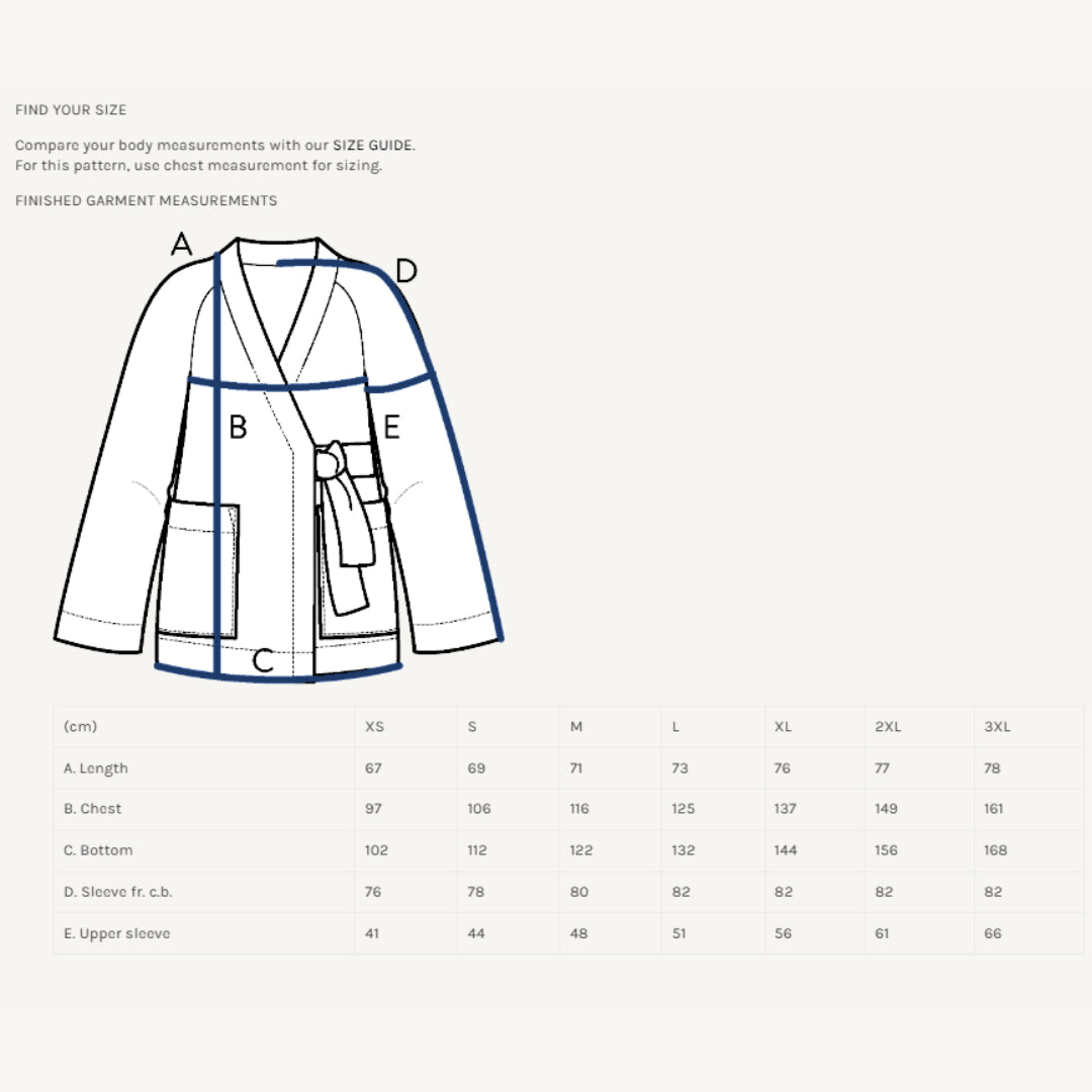 The Assembly Line - Wrap Jacket Pattern Find Your Size