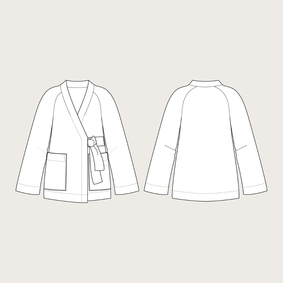 The Assembly Line - Wrap Jacket Pattern Outline