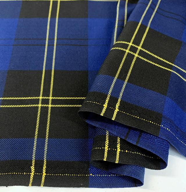 The Great Alexander Poly Wool Viscose Tartan Royal Fabric Fold