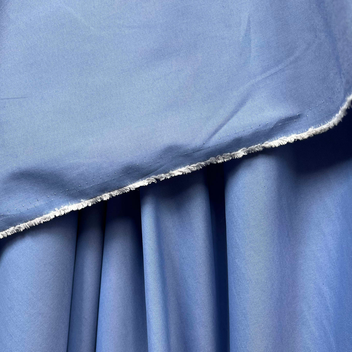 The Big Reveal Blue Plain Cotton Italian Chambray Fabric Hang