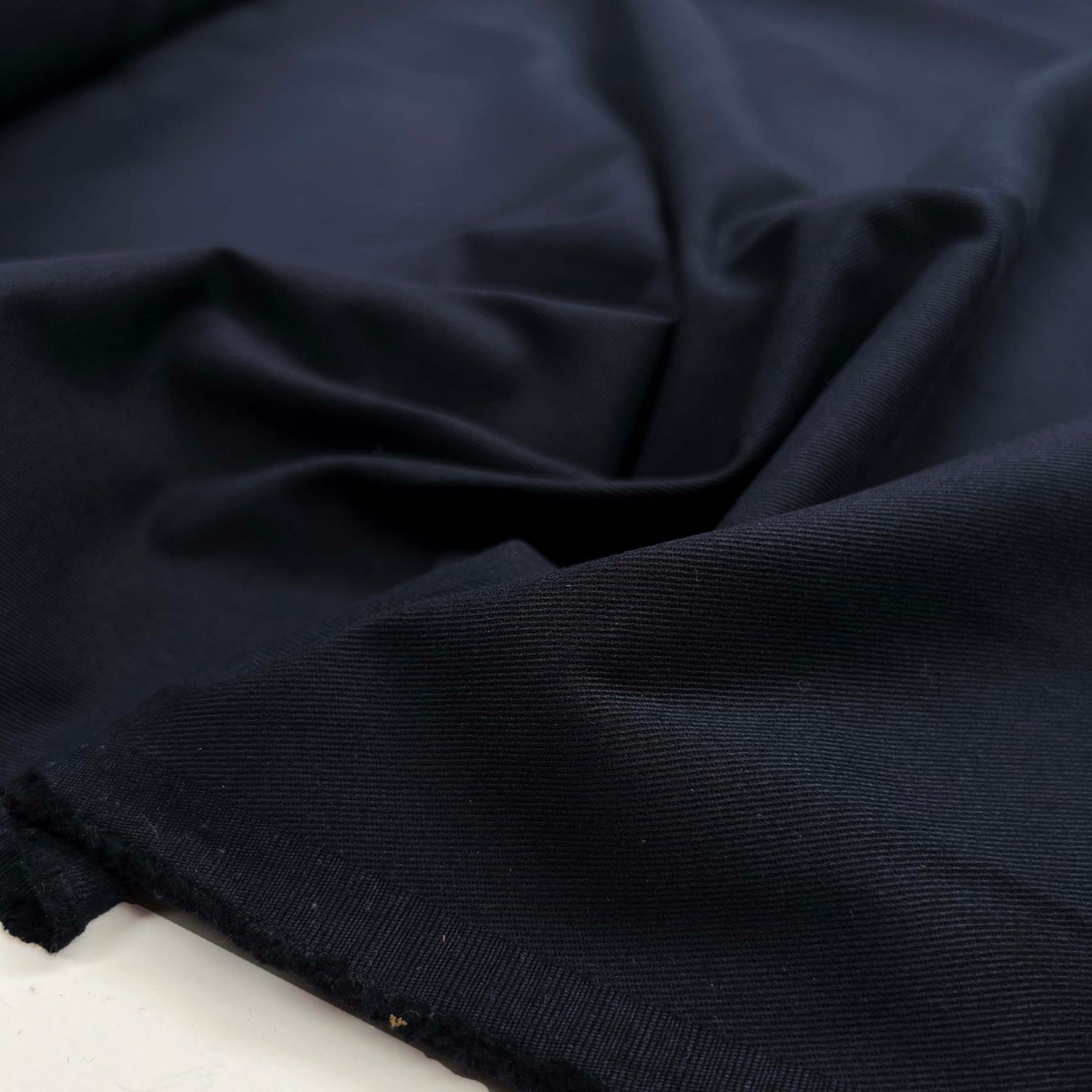 The Last Roll Navy Brushed Cotton Twill German Ex Designer Trouser Fabric CU