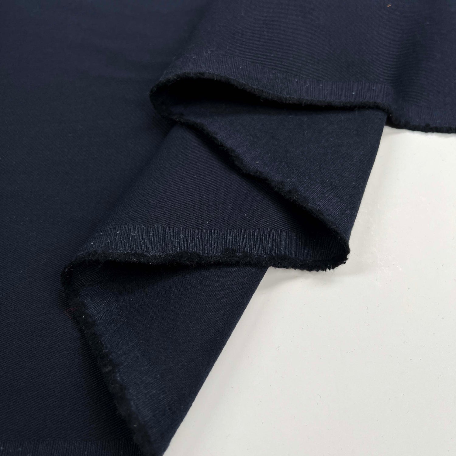 The Last Roll Navy Brushed Cotton Twill German Ex Designer Trouser Fabric Fold