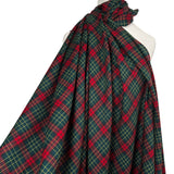 The Traitor Dark Red Green Check Wool Suiting Fabric Mannequin