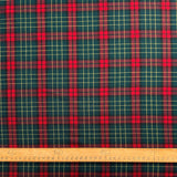 The Traitor Dark Red Green Check Wool Suiting Fabric Ruler