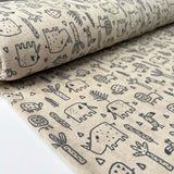 Cotton Polyester Jersey Fabric Towelling Animal Friends Cream Bolt