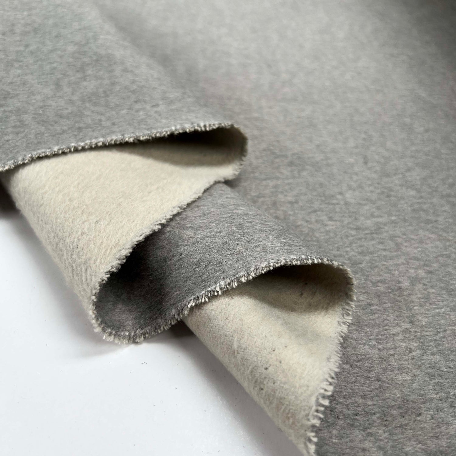 Grey Soft Double-Sided Wool Blend Coating Fabric Unbelievable Geoff Fold