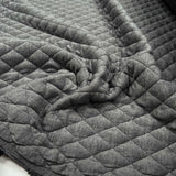 Urban Quilted Jersey Grey Polyester Viscose Elastane Knitted Diamond Quilt Fabric CU
