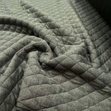 Urban Quilted Jersey Olive Polyester Viscose Elastane Knitted Diamond Quilt Fabric CU