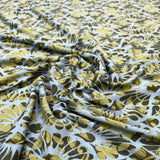 Viscose Jersey Flowerful Green Spandex Abstract Floral Knit Fabric CU