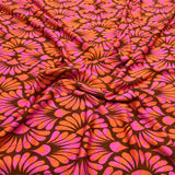 Viscose Jersey Flowerful Pink Spandex Abstract Floral Knit Fabric CU