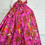 Viscose Jersey Pink And Powerful Retro Floral Fabric
