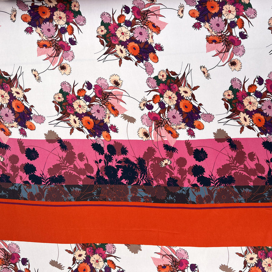 Lightweight Dress Fabric Viscose Panel - Floral Sonata Drape Full Pan